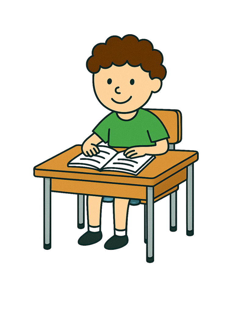 Niño en pupitre